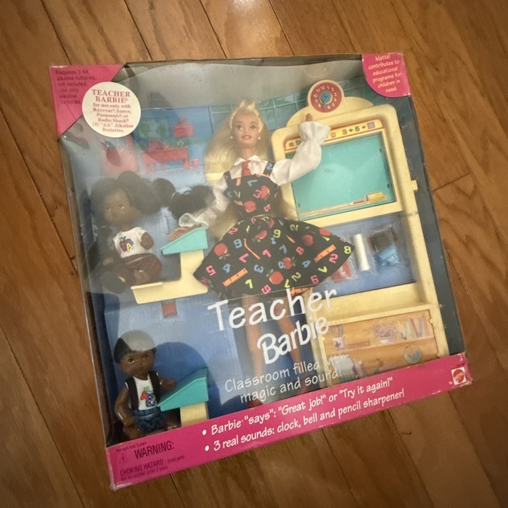 1995 Teacher Barbie Doll Kids Classroom Set Mattel 13914 New In Box NRFB - Picture 4 of 7